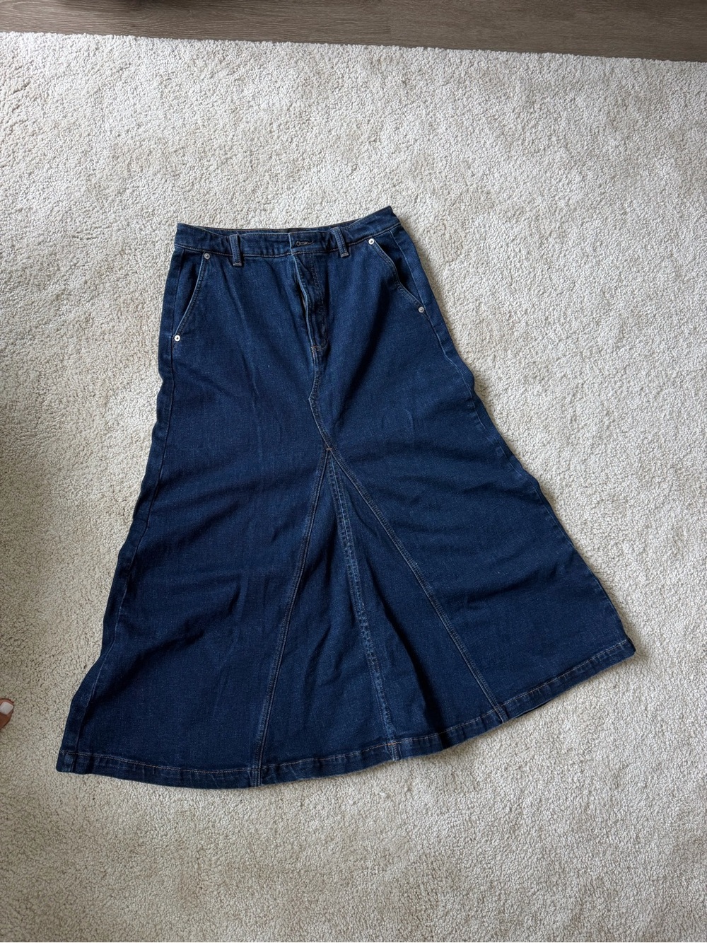 Banana Republic Dark Blue Denim A-Line Maxi Skirt